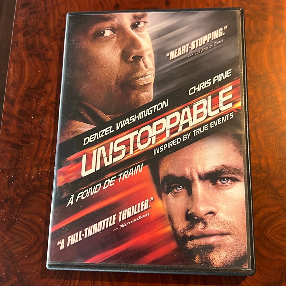Assorted movies 3/$10 “Unstoppable” starring Denzel, Washington and Chris Pine ￼